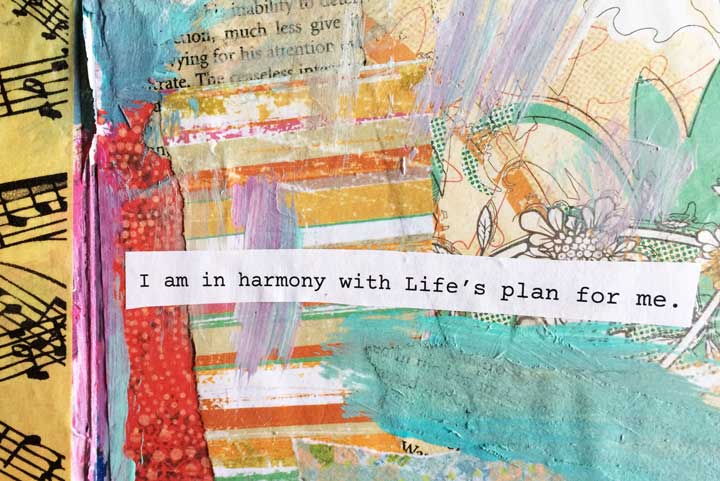 positive affirmations themed art journal