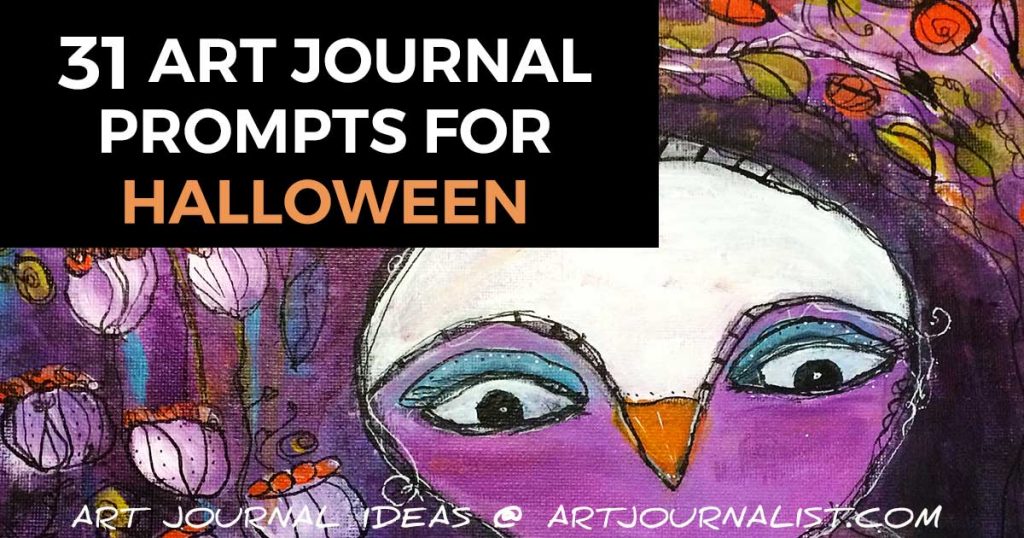 Halloween art journal prompts