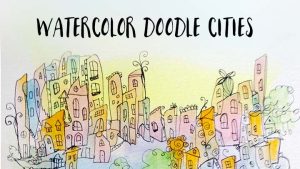 watercolor doodle cities